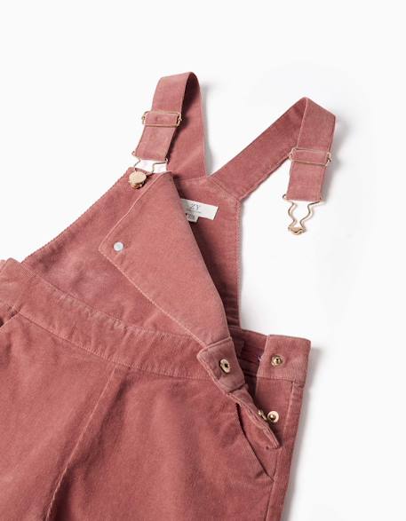 Salopette à jambe large en velours côtelé Rose 3 - vertbaudet enfant 