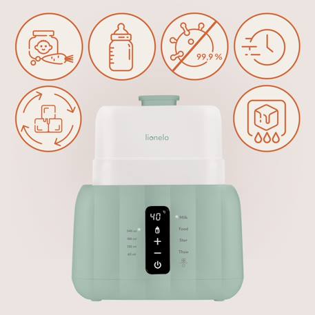Chauffe-biberon 6en1 thermup duo avec stérilisation et réchauffage, sans bpa Green mist+White 3 - vertbaudet enfant 