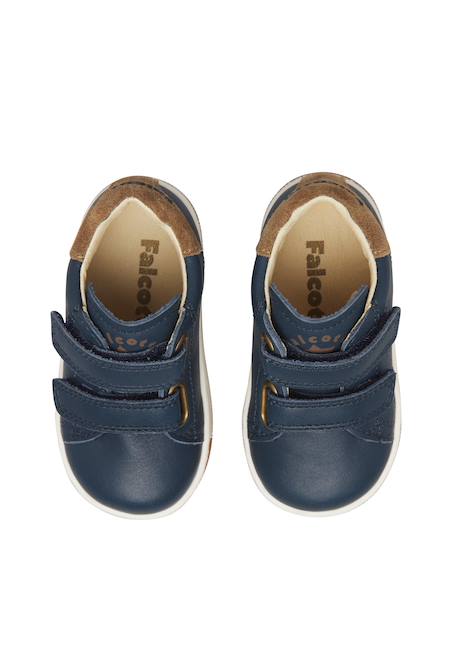 Baskets bébé en cuir et daim adam à scratch Bordeaux-noir+Marine-marron clair+Marron-vert-marron clair 9 - vertbaudet enfant 