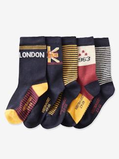 Garçon-Sous-vêtement-Chaussettes-Lot de 5 paires de mi-chaussettes garçon London Oeko-Tex®