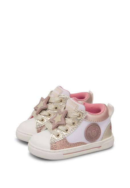 Baskets bébé fille en simili cuir et tissu shin à zip Blanc-platine 5 - vertbaudet enfant 