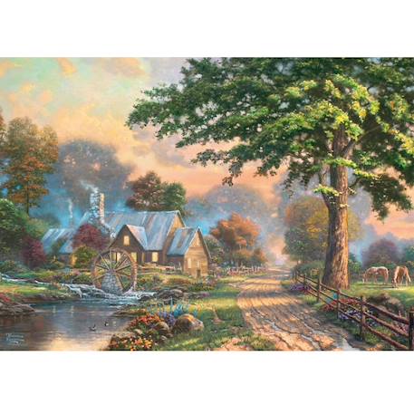 Puzzle en bois vieux moulin à eau 1000 pcs Vert 1 - vertbaudet enfant 
