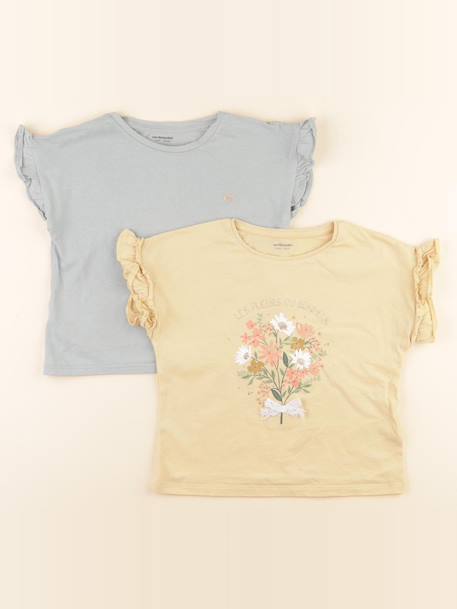 Lot de 2 tee-shirts - 5 ans Jaune, vert 1 - vertbaudet enfant 