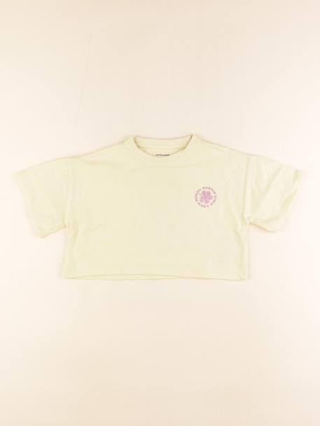 Tee-shirt court imprimé au dos - 3 ans Jaune 1 - vertbaudet enfant 