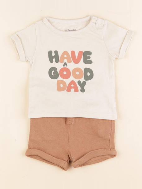 Ensemble - 3 mois Blanc, marron 1 - vertbaudet enfant 