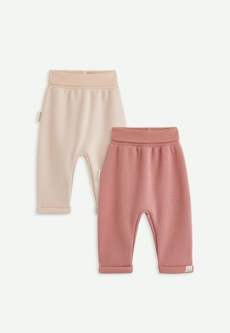 Lot de 2 sarouels bébé en molleton ultra chaud Rose 1 - vertbaudet enfant 
