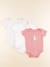 Lot de 3 bodies en coton - 18 mois Blanc, rose 1 - vertbaudet enfant 