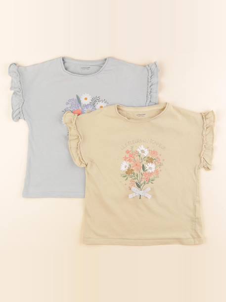 Lot de 2 tee-shirts - 6 ans Bleu, jaune 1 - vertbaudet enfant 