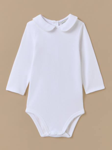 Body bébé col claudine Blanc casse 1 - vertbaudet enfant 