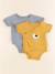 Lot de 2 bodies en coton - 6 mois Bleu, jaune 1 - vertbaudet enfant 