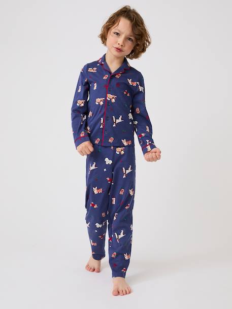 Pyjama de noël maille jersey pur coton Bleu nuit 1 - vertbaudet enfant 