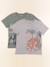 Lot de 2 tee-shirts - 10 ans Gris, vert 1 - vertbaudet enfant 