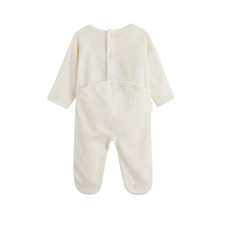 Pyjama bébé en velours oslo Ecru 3 - vertbaudet enfant 