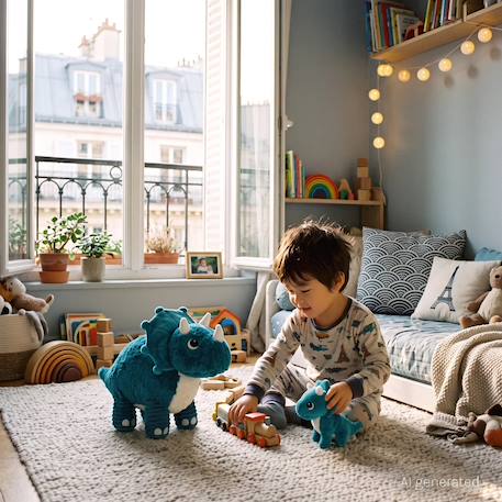 Peluche tricératops maman et son bébé Bleu 2 - vertbaudet enfant 