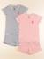 Lot de 2 pyjamas coton - 10 ans Bleu, rose 1 - vertbaudet enfant 
