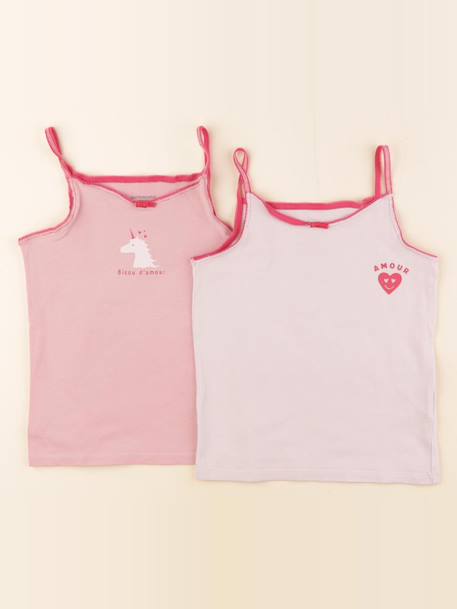 Lot de 2 maillots de corps - 6 ans Rose 1 - vertbaudet enfant 