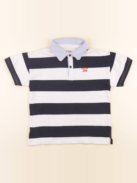 Polo - 8 ans Blanc, bleu 1 - vertbaudet enfant 