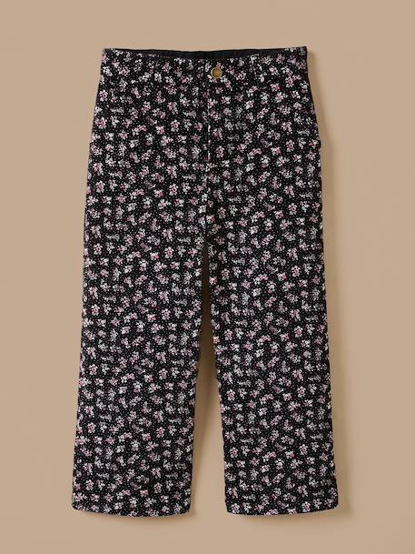 Pantalon large velours imprimé fille Imprimé confettis fonce 1 - vertbaudet enfant 