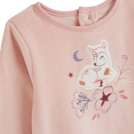 Lot de 2 pyjamas enfant 2 pièces en velours à pieds retroussables cléo Rose 3 - vertbaudet enfant 