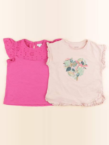 Lot de 2 tee-shirts - 6 ans Rose 1 - vertbaudet enfant 