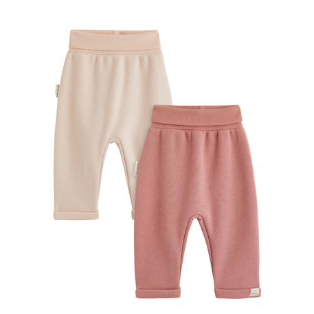 Lot de 2 sarouels bébé en molleton ultra chaud Rose 2 - vertbaudet enfant 