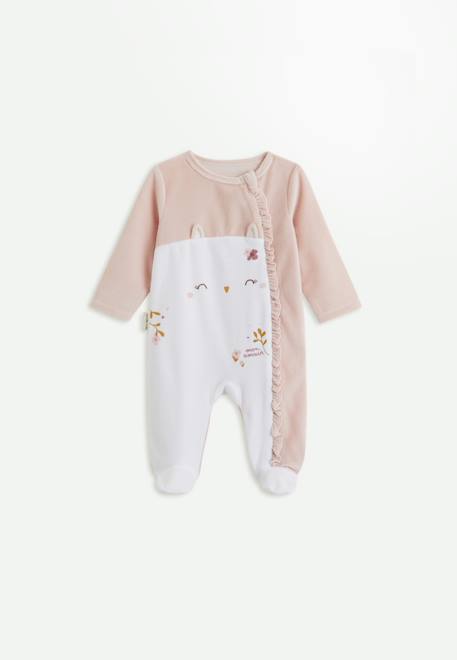 Pyjama bébé en velours ouverture zippée miette Rose 1 - vertbaudet enfant 