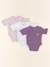 Lot de 3 bodies en coton - 0 mois Violet 1 - vertbaudet enfant 