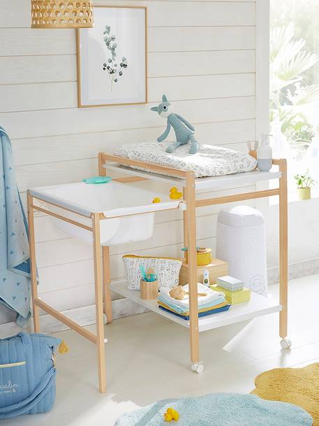 Table à langer avec baignoire intégrée MagicTub blanc+naturel/blanc 8 - vertbaudet enfant 