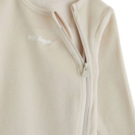 Lot de 2 pyjamas bébé en velours ouverture zippée Ecru 3 - vertbaudet enfant 