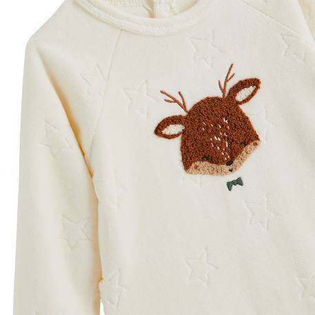 Pyjama bébé en velours oslo Ecru 4 - vertbaudet enfant 