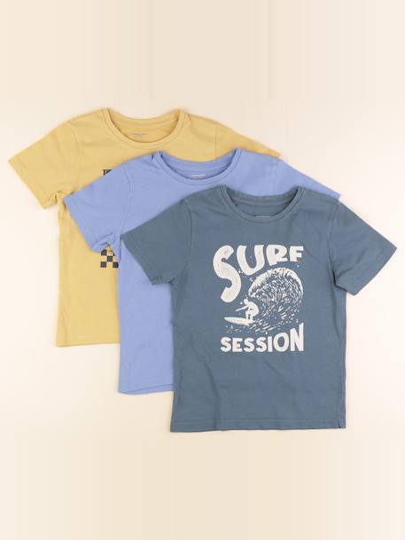 Lot de 3 tee-shirts - 8 ans Bleu, jaune 1 - vertbaudet enfant 
