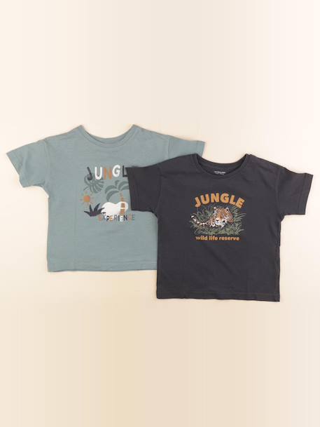 Lot de 2 tee-shirts - 4 ans Vert 1 - vertbaudet enfant 
