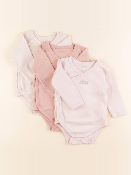 Lot de 3 bodies en coton - 12 mois Rose 1 - vertbaudet enfant 