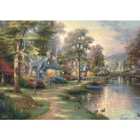 Puzzle en bois village au bord du lac 1000 pcs Violet 1 - vertbaudet enfant 