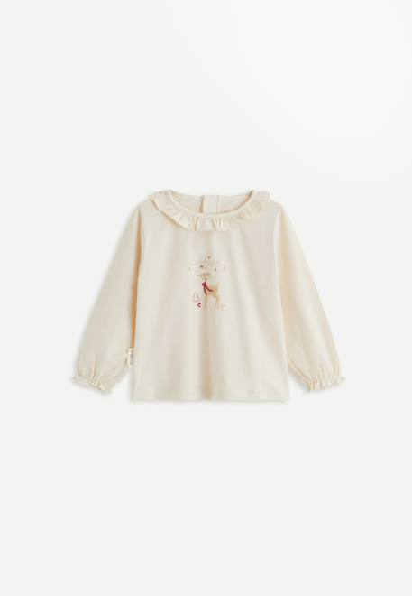 T-shirt enfant manches longues grace Ecru 1 - vertbaudet enfant 
