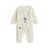 Pyjama bébé en velours ouverture pont flocon Ecru 2 - vertbaudet enfant 