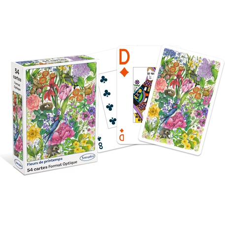 Jeu de 54 cartes fleurs de printemps Blanc 1 - vertbaudet enfant 