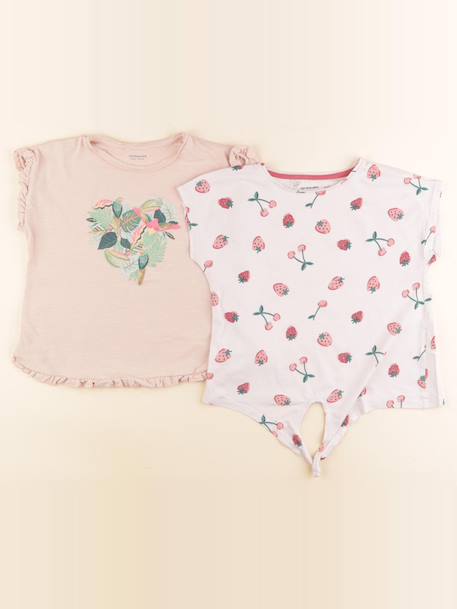 Lot de 2 tee-shirts - 8 ans Rose 1 - vertbaudet enfant 
