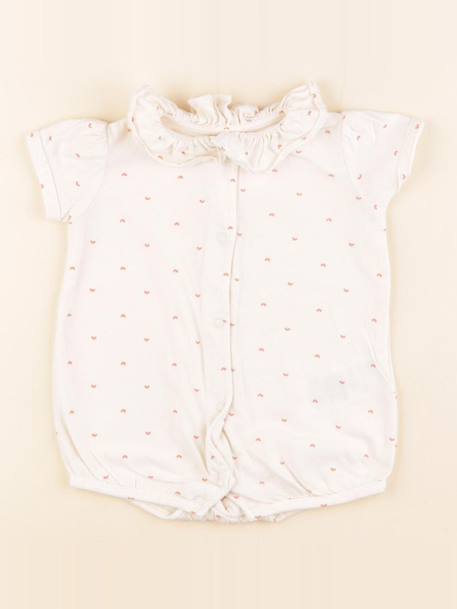 Pyjama coton - 6 mois Blanc, rose 1 - vertbaudet enfant 