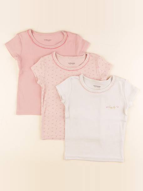 Lot de 3 maillots de corps - 4 ans Beige, rose 1 - vertbaudet enfant 