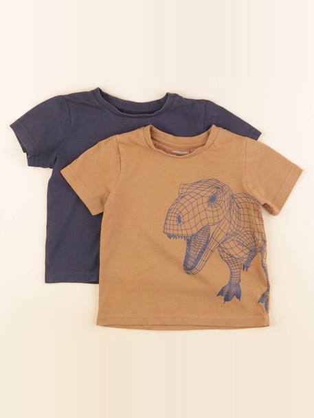 Lot de 2 tee-shirts - 3 ans Bleu, marron 1 - vertbaudet enfant 