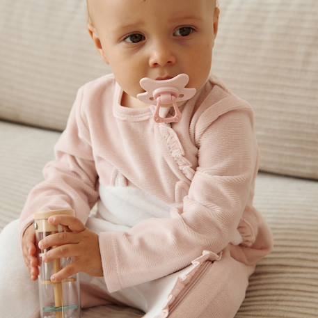 Pyjama bébé en velours ouverture zippée miette Rose 6 - vertbaudet enfant 