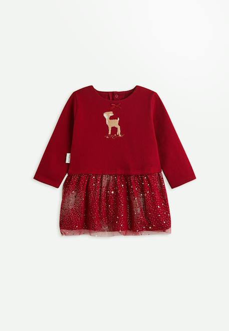Robe bébé en molleton et tulle grace Bordeaux 1 - vertbaudet enfant 