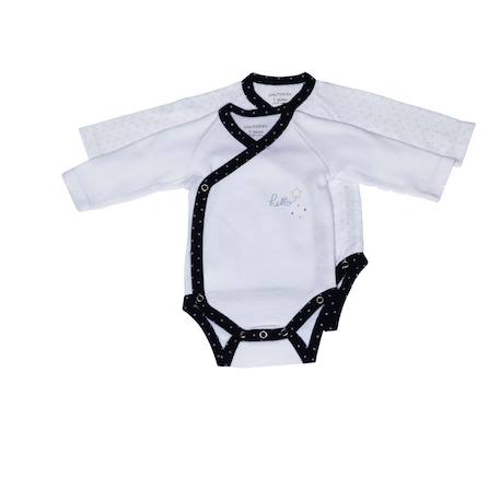 Bodies bébé à manches longues lot de 2 Beige+Blanc+Blanc cassé+Blanc et bleu+Blanc et noir+Blanc/bleu+Blanc/gris+Blanc/noir+Rose+Rose/blanc 16 - vertbaudet enfant 