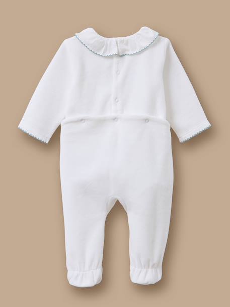 Dors-bien velours brodé bébé Blanc doux 3 - vertbaudet enfant 