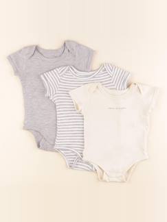 Lot de 3 bodies en coton - 9 mois  - vertbaudet enfant