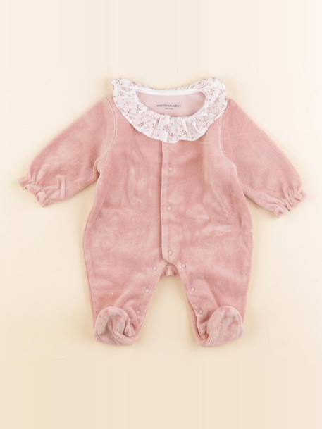 Pyjama velours - 0 mois Rose 1 - vertbaudet enfant 