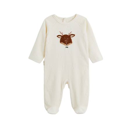 Pyjama bébé en velours oslo Ecru 2 - vertbaudet enfant 