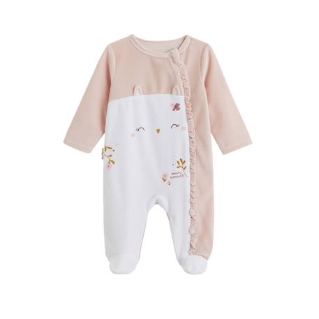 Pyjama bébé en velours ouverture zippée miette Rose 2 - vertbaudet enfant 
