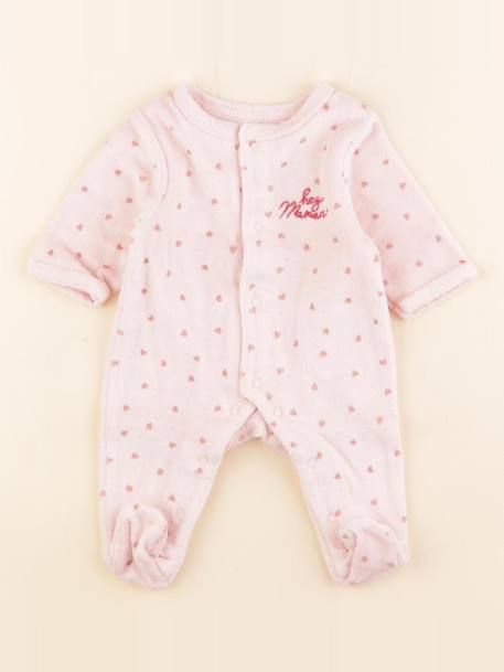 Pyjama velours - 0 mois Rose 1 - vertbaudet enfant 